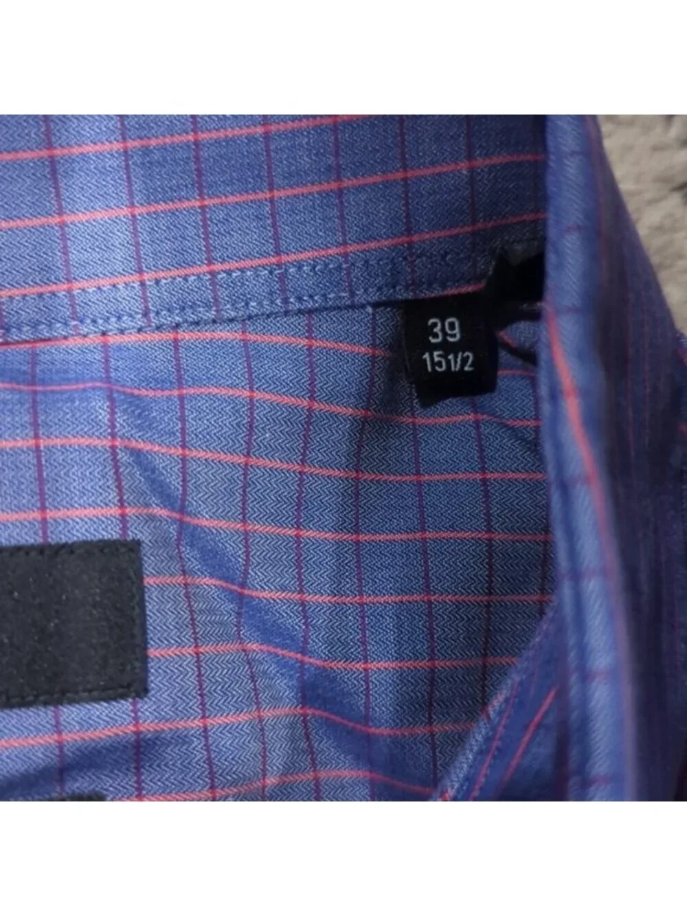 Hugo Boss regular fit purple with pink stripe plaid long sleeve dress shirt
